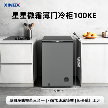 星星（XINGX）100L单温家用小型冰柜 大容量减霜保鲜净味节能一级能效冰箱冷藏冷冻两用冷柜BD/BC-100KE