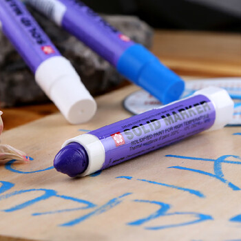 樱花（SAKURA）固体油漆笔黑色 马克笔记号笔 防水耐光耐高温可水中书写工业建筑用笔 【日本进口】