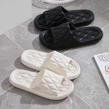 梦庭 情侣EVA凉拖男女家居家用室内浴室洗澡防臭拖鞋 黑色 40-41码