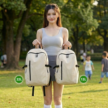 京东京造 Lite云感背包小号12L 男女运动双肩包旅行通勤背包学生书包 米白