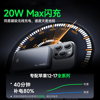 睿量(REMAX)【9mm冰感合金MagSafe超薄外接电源】3C认证磁吸无线充电宝PD20W适用苹果iPhone手机可上飞机 睿量(REMAX)【9mm冰感合金MagSafe超薄外接电源】3C认证磁吸无线充电宝PD20W适用苹果iPhone手机可上飞机