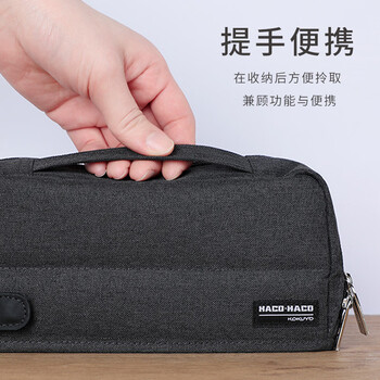 国誉（KOKUYO）HACO HACO学生多功能文具高颜值笔袋初中高中大容量铅笔袋分区多层收纳盒 深蓝1个装 WSG-PC143NDB