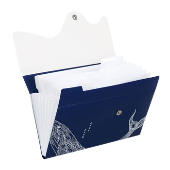 齐心(Comix)  手挽8格A4手提文件包资料包风琴包 鲲鹏系列学生试卷收纳包 蓝AKP28