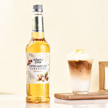 艾可芙太妃榛果风味糖浆750ml太妃榛果拿铁咖啡奶茶鸡尾酒调酒原料
