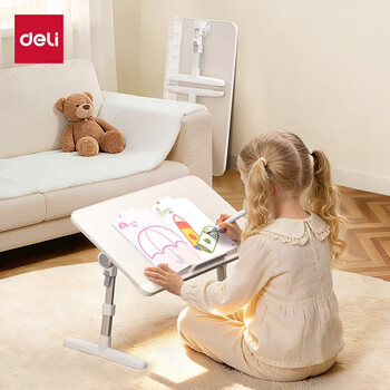 得力（deli）儿童多功能阅读架阅读支架宝宝桌子绘本桌可升降学习桌可折叠成人床上电脑桌学生生日礼物开学文具