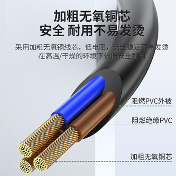 广昌兴（G.C.X）国标3C认证 弯头三插-C13品字尾三孔PDU电源线10a 3*1.0平方无氧铜芯 适用台式电脑服务器主机连接线 1.5米
