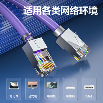 山泽七类万兆双屏蔽网线【0.57±0.008mm纯铜芯】CAT7类抗干扰低烟无卤 工程家装网络箱线50米 705SZP