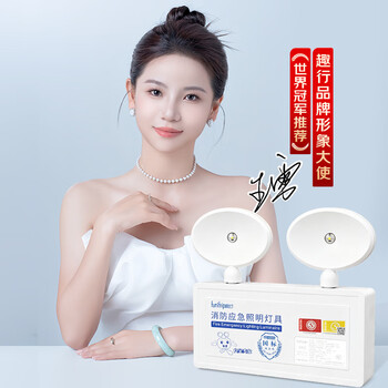 趣行应急照明灯 消防应急灯国标标准款双头充电照明灯安全出口指示灯