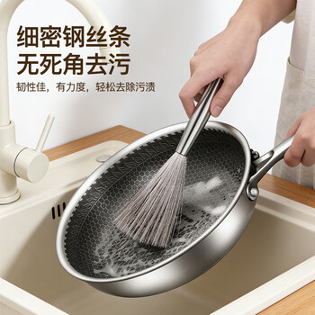 锡洁刷锅神器不锈钢丝长柄刷锅刷子厨房专用洗锅刷不易伤锅家用清洁刷
