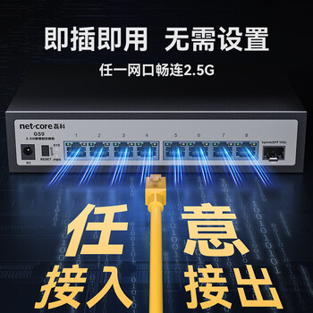 磊科（netcore）GS9 9口网管型2.5G交换机 8个2.5G电口+1个万兆SFP光口 千兆网络分线器 支持vlan链路聚合/NAS光猫
