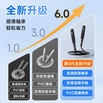李宁（LI-NING）跳绳成人儿童中小学生专业中考试用轴承有绳跳神健身减肥竞速