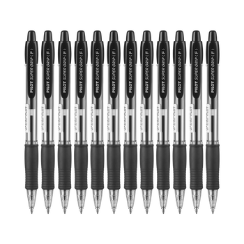 百乐（PILOT）按动原子笔走珠笔学生办公考试专用按制圆珠笔BPGP-10R 0.7mm黑色12支