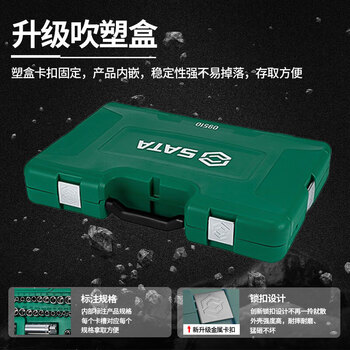 世达（SATA）150件小飞中飞大飞棘轮扳手套筒综合套装工具箱 09510