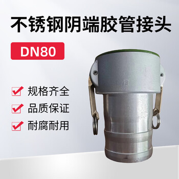 蓝宇星琳 3611不锈钢阴端胶管接头DN80 1个