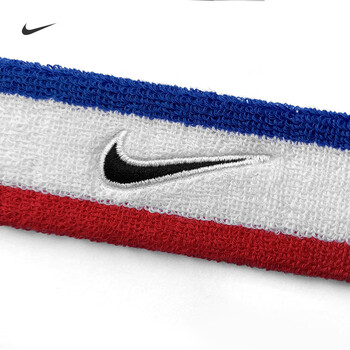耐克（NIKE）护腕头带套装运动吸导擦汗跑步爬山健身护具红白蓝套装