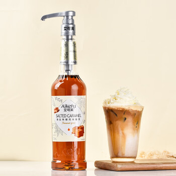 艾可芙海盐焦糖风味糖浆750ml海盐焦糖咖啡拿铁奶茶鸡尾酒调酒调味糖浆
