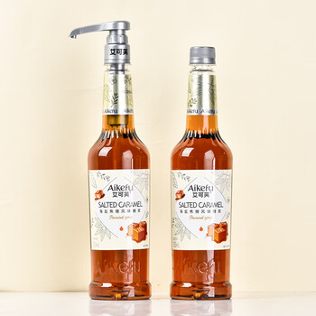 艾可芙海盐焦糖风味糖浆750ml海盐焦糖咖啡拿铁奶茶鸡尾酒调酒调味糖浆