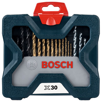 博世（BOSCH）圆柄钻头混合套装含镀钛麻花钻头 30支钻头套装混合（30件套）