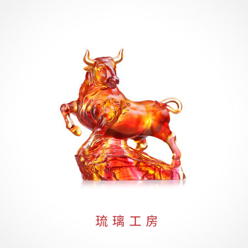 琉璃工房 LIULIGONGFANG 琉璃 置物 オブジェ 箱付き 琉璃工房（LIULI