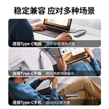 绿联M.2 NVMe固态硬盘盒 Type-C3.2移动硬盘盒 适用笔记本电脑iPhone 16手机外接SSD硬盘盒 铝合金散热