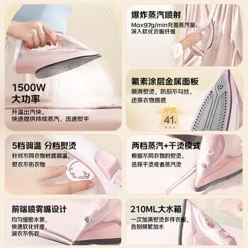 松下（Panasonic）【烫衣神器】手持挂烫机97g/min水箱0.21升电熨斗家用小型大功率大蒸汽熨烫机除皱NI-M150N-A