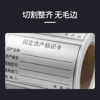 得印（befon）固定资产标签贴标识卡片亚银资产标签贴纸电脑设备登记贴哑银防水标签手写不干胶100贴60*40mm9805