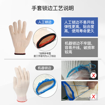 星工手套劳保棉纱线手套防滑耐磨加厚工作工地干活手套12付XGS-X1