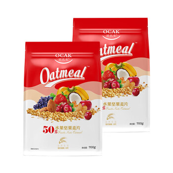 欧扎克 麦片营养早餐 即食燕麦片零食代餐水果坚果麦片700g*2 欧扎克 麦片营养早餐 即食燕麦片零食代餐水果坚果麦片700g*2