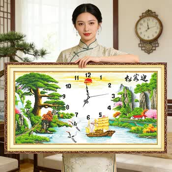 挂十字绣迎客松品牌及商品- 京东