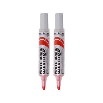 派通（Pentel ）白板记号笔 2mm直液式粗字圆头 可擦马克笔进口 MWL5M 红色（2支装）