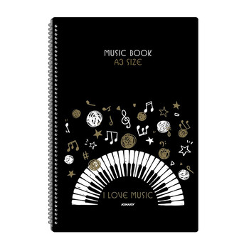 金得利 30页 A3乐谱夹钢琴谱夹册可修改曲谱夹文件夹谱夹子吉他谱夹册琴谱夹 黑色 CF222