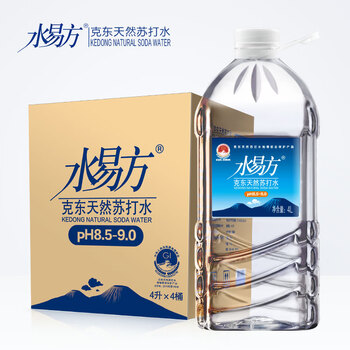 水易方 克东天然苏打水4L*4桶 矿泉水无汽饮用水