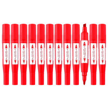 宝克(BAOKE)MP210 油性粗细双头记号笔物流笔 红色 12支/盒 宝克(BAOKE)MP210 油性粗细双头记号笔物流笔 红色 12支/盒