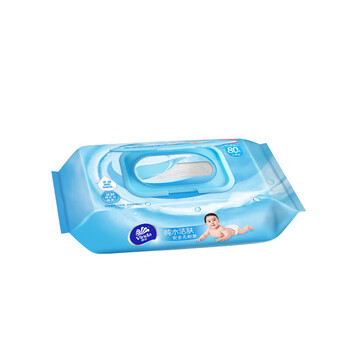 维达婴儿纯水护肤湿巾安全无刺激无添加抽纸 80片浅蓝色 VW2002*4包 