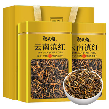 福东顺 茶叶 云南滇红茶罐装500g正宗云南凤庆古树红茶浓香型自己喝送礼