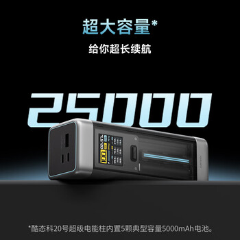 CUKTECH酷态科【3C认证上飞机】20号电能柱25000毫安充电宝多口210W移动电源适用笔记本户外储能电源 CUKTECH酷态科【3C认证上飞机】20号电能柱25000毫安充电宝多口210W移动电源适用笔记本户外储能电源