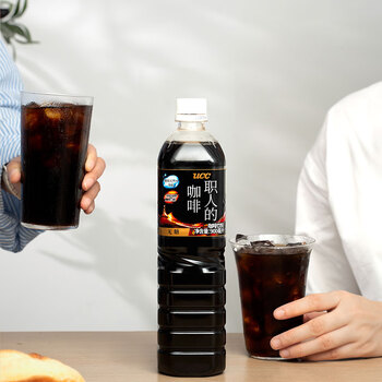 悠诗诗(UCC)无糖即饮黑咖啡900ml*6瓶0脂冰美式苦咖啡液大瓶装