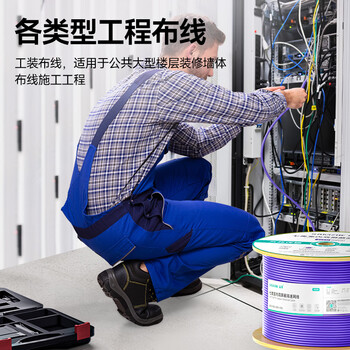 山泽七类万兆双屏蔽网线【0.57±0.008mm纯铜芯】CAT7类抗干扰低烟无卤 工程家装网络箱线50米 705SZP