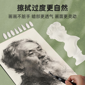 青竹画材（CHINJOO）素描擦刀素描揉擦刀套装海绵檫笔速写美术高光细节阴影檫刀全套绘图临摹画纸笔美术写生