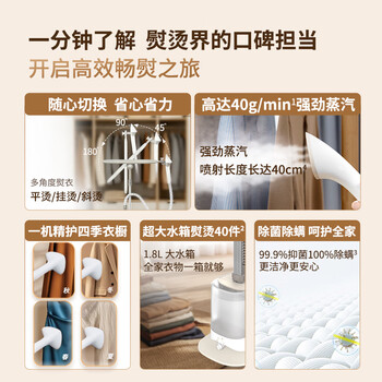 飞利浦（PHILIPS）烫衣服家用白魔方强力单杆手持电熨斗蒸汽挂烫机立式熨烫机熨斗 STE1050/10 礼物