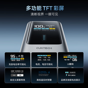 CUKTECH酷态科【3C认证可上飞机】10号超级电能棒Plus电芯15000毫安时充电宝120W快充适用笔记本小米苹果