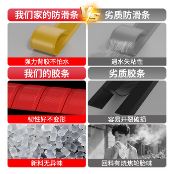 米乐奇幼儿园学校楼梯防滑警示胶条 耐用耐磨自带背胶 大厅走廊 酒店楼梯浴室公共卫生间防滑条