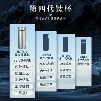 格亚（GEYA）文渊抗菌纯钛保温杯抑菌纯钛杯保温水杯保温茶杯泡茶杯子礼物定制
