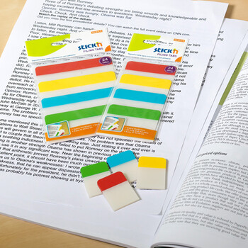 N次贴(STICKN)荧光指示标签贴分类便签纸便利贴索引片51*38mm 耐用型24枚4色34040