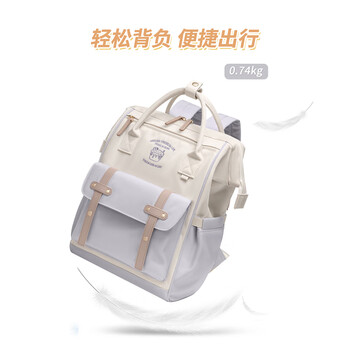 POLO双肩包女大容量背包小众学院风书包15.6英寸电脑包生日礼物送女友