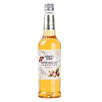 艾可芙太妃榛果风味糖浆750ml太妃榛果拿铁咖啡奶茶鸡尾酒调酒原料