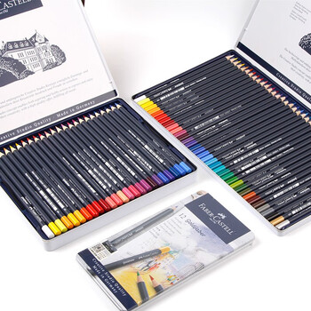 辉柏嘉(Faber-castell)油性彩铅36色礼盒装学院级绘画套装蓝铁盒Goldfaber214736美术生专用写生画画笔 辉柏嘉(Faber-castell)油性彩铅36色礼盒装学院级绘画套装蓝铁盒Goldfaber214736美术生专用写生画画笔