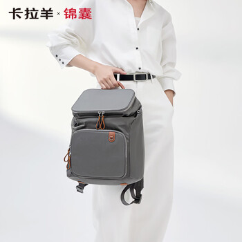 卡拉羊COCO麒麟包电脑包双肩背包防盗女商务14.1英寸5495L钢琴黑