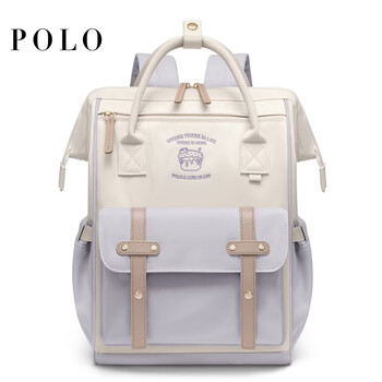 POLO双肩包女大容量背包小众学院风书包15.6英寸电脑包生日礼物送女友