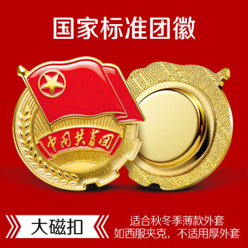 优和（UHOO）中国共青团团徽正版不褪色2025最新入团标准款学生团员徽章双面强磁磁吸大磁扣 别针款50个装0212